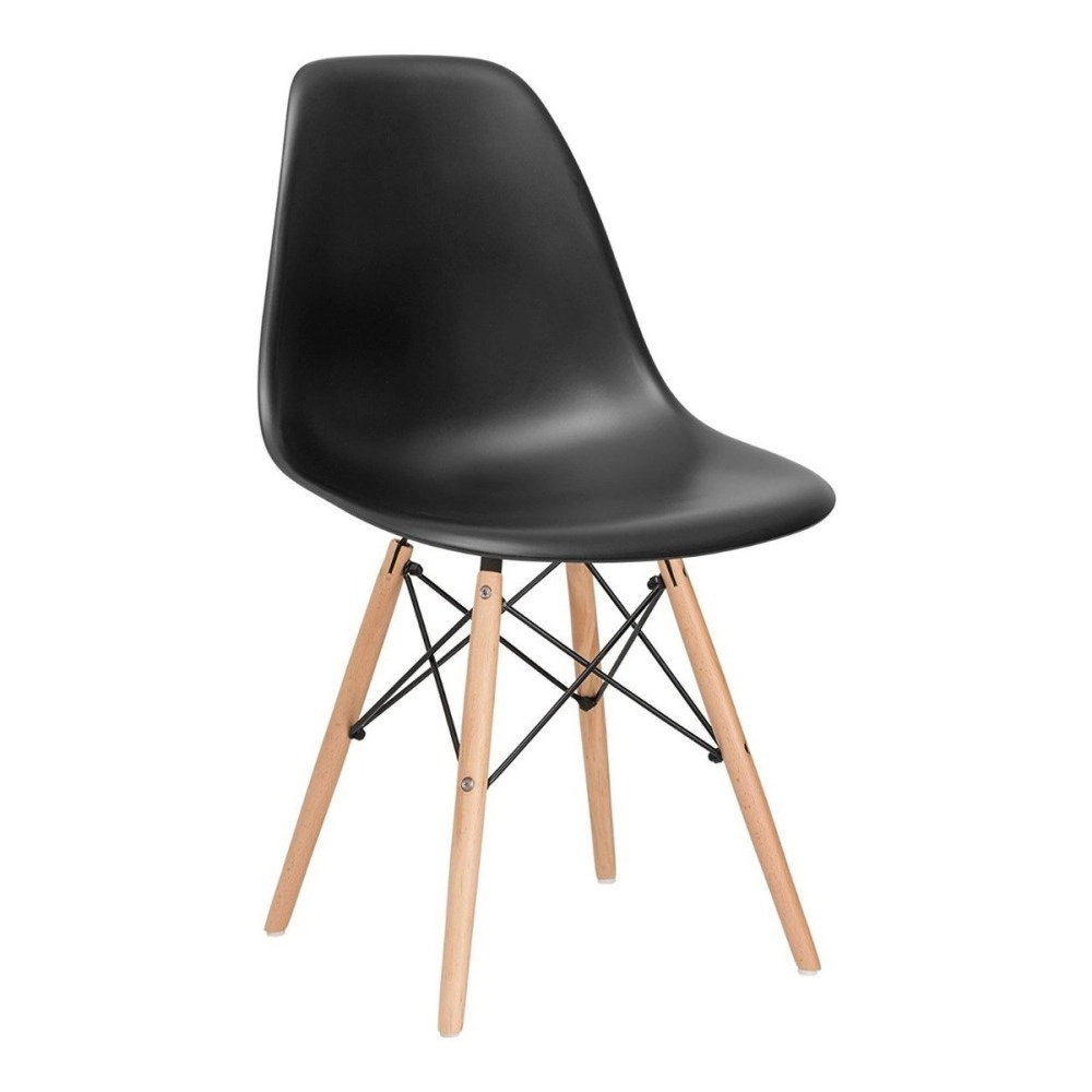 Kit 32 Cadeiras de jantar Charles Eames Eiffel DSW em Polipropileno - Preto