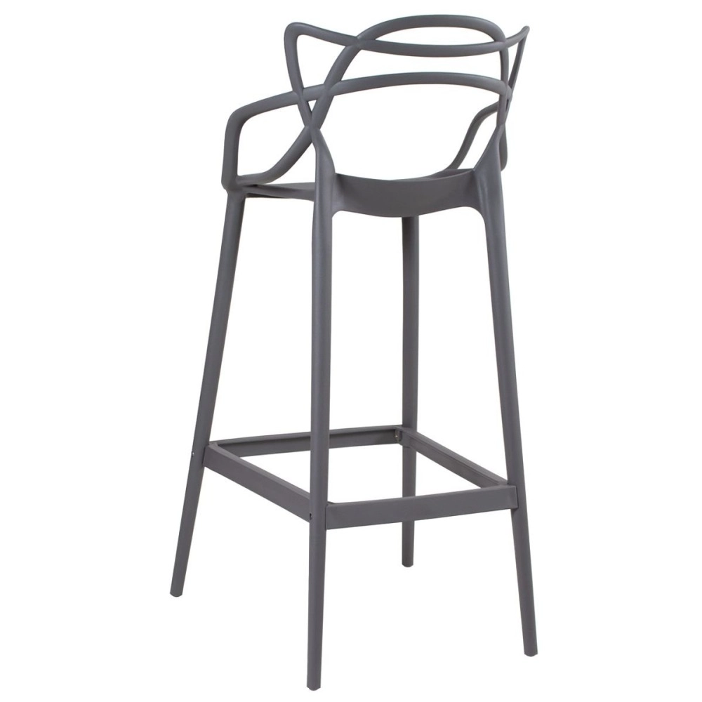 Kit 4 Banquetas alta para bancada Master Allegra em Polipropileno 78 cm - Cinza escuro Kit 4 Banquetas alta para bancada Master Allegra em Polipropileno 78 cm - Cinza escuro