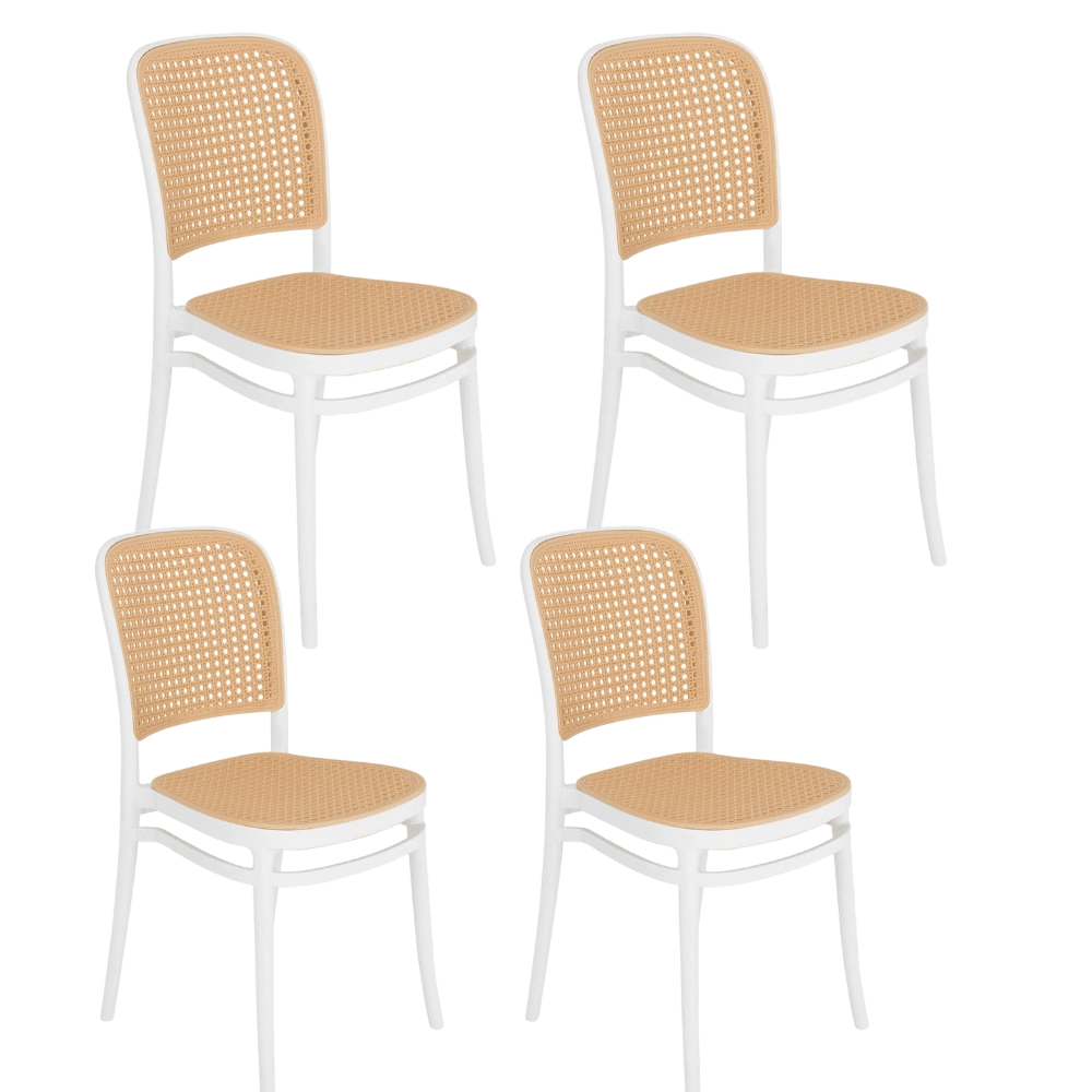 Kit 4 Cadeiras de jantar Amis Lola com design moderno e assento confortável - Branco