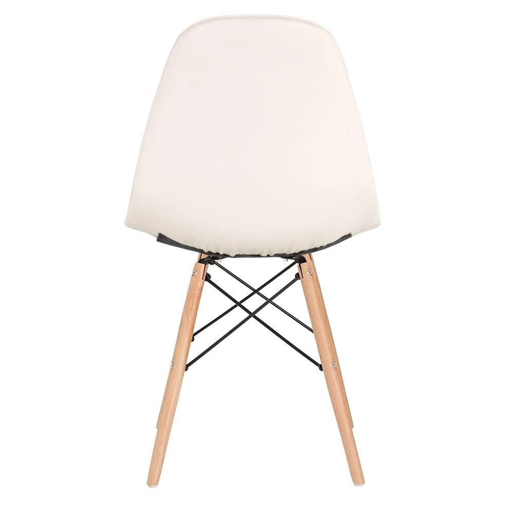 Kit 4 Cadeiras de jantar Charles Eames Eiffel Botonê Estofada - Creme Kit 4 Cadeiras de jantar Charles Eames Eiffel Botonê Estofada - Creme