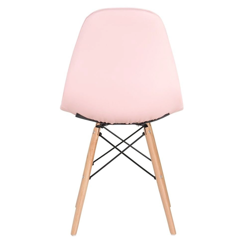 Kit 4 Cadeiras de jantar Charles Eames Eiffel Botonê Estofada - Rosa claro