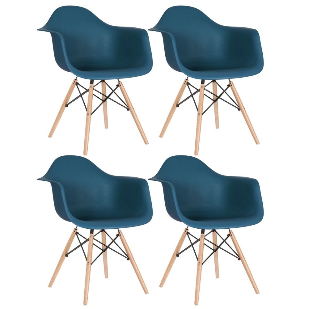 Kit 4 Cadeiras de jantar Charles Eames Eiffel DAW em Polipropileno - Azul petróleo Kit 4 Cadeiras de jantar Charles Eames Eiffel DAW em Polipropileno - Azul petróleo