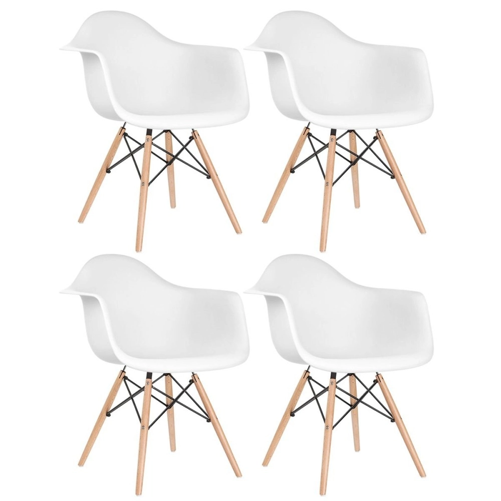 Kit 4 Cadeiras de jantar Charles Eames Eiffel DAW em Polipropileno - Branco Kit 4 Cadeiras de jantar Charles Eames Eiffel DAW em Polipropileno - Branco