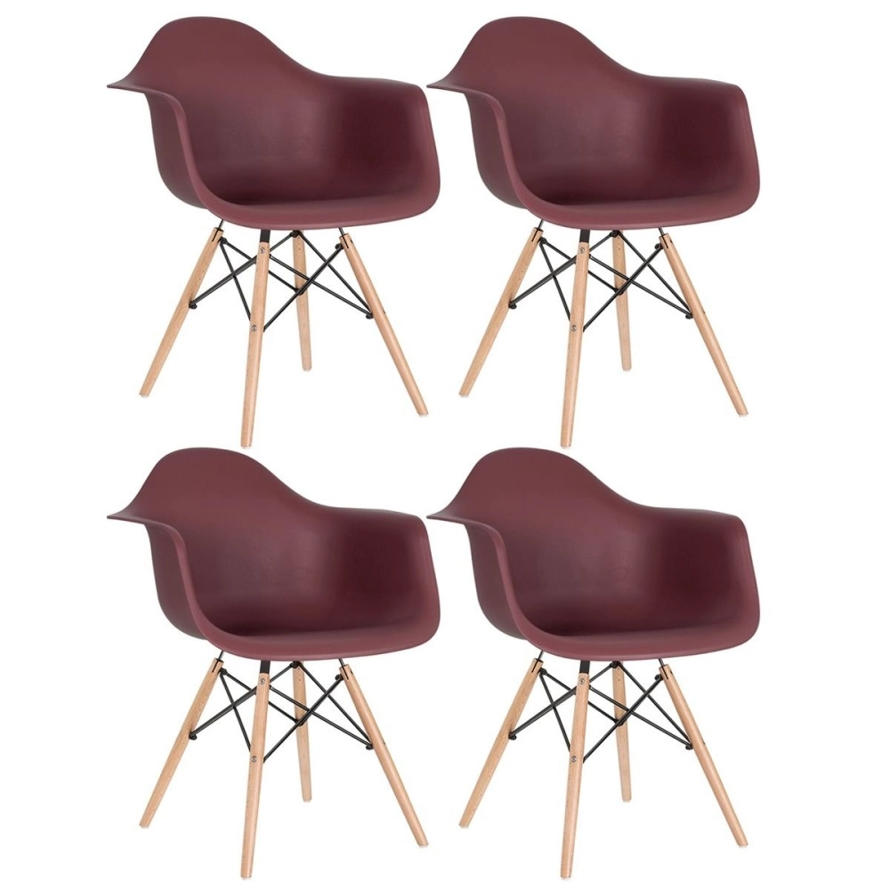 Kit 4 Cadeiras de jantar Charles Eames Eiffel DAW em Polipropileno - Marrom Kit 4 Cadeiras de jantar Charles Eames Eiffel DAW em Polipropileno - Marrom