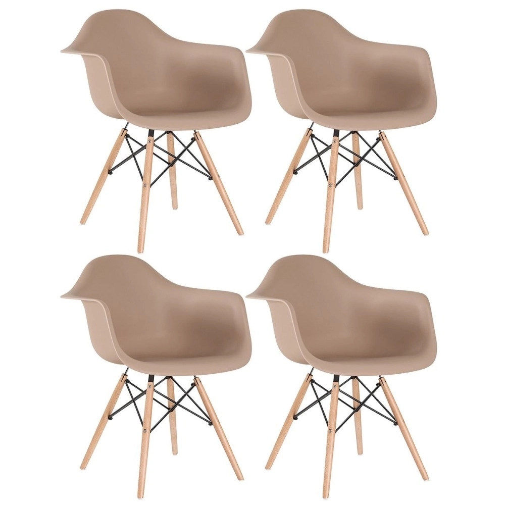 Kit 4 Cadeiras de jantar Charles Eames Eiffel DAW em Polipropileno - Marrom café Kit 4 Cadeiras de jantar Charles Eames Eiffel DAW em Polipropileno - Marrom café