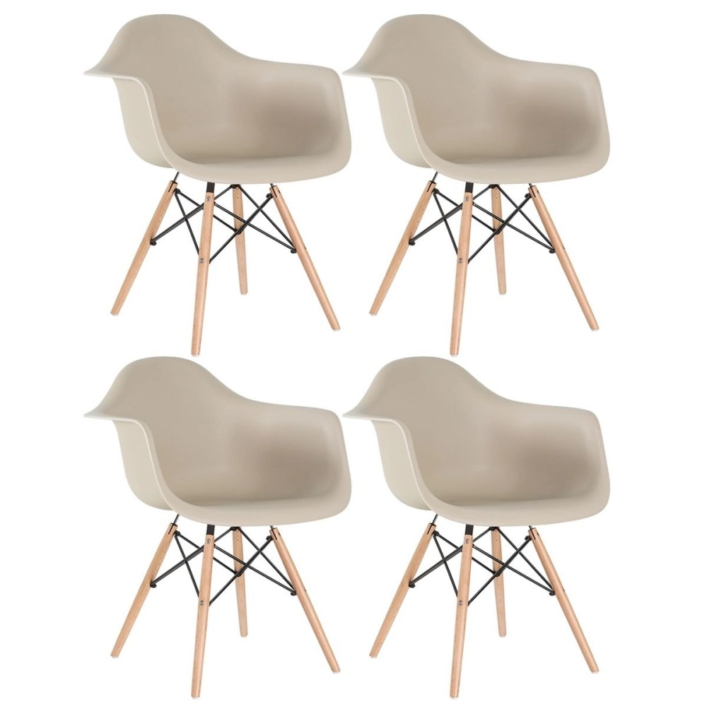 Kit 4 Cadeiras de jantar Charles Eames Eiffel DAW em Polipropileno - Nude Kit 4 Cadeiras de jantar Charles Eames Eiffel DAW em Polipropileno - Nude