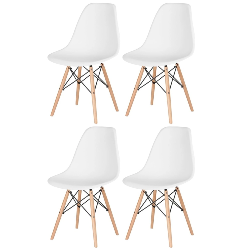 Kit 4 Cadeiras de jantar Charles Eames Eiffel DSW em Polipropileno - Branco Kit 4 Cadeiras de jantar Charles Eames Eiffel DSW em Polipropileno - Branco