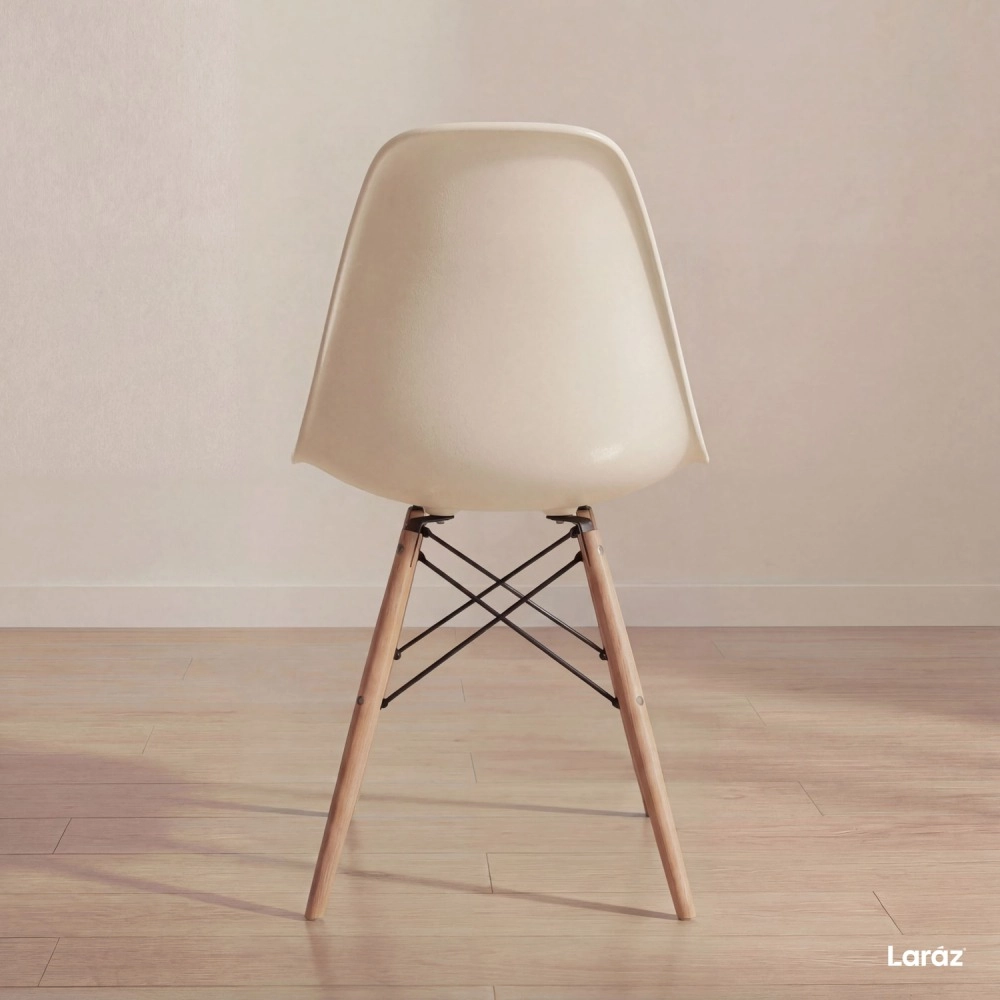 Kit 4 Cadeiras de jantar Charles Eames Eiffel DSW em Polipropileno - Creme Kit 4 Cadeiras de jantar Charles Eames Eiffel DSW em Polipropileno - Creme