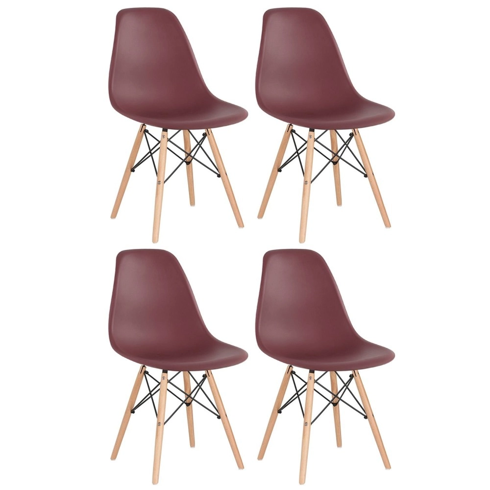 Kit 4 Cadeiras de jantar Charles Eames Eiffel DSW em Polipropileno - Marrom Kit 4 Cadeiras de jantar Charles Eames Eiffel DSW em Polipropileno - Marrom