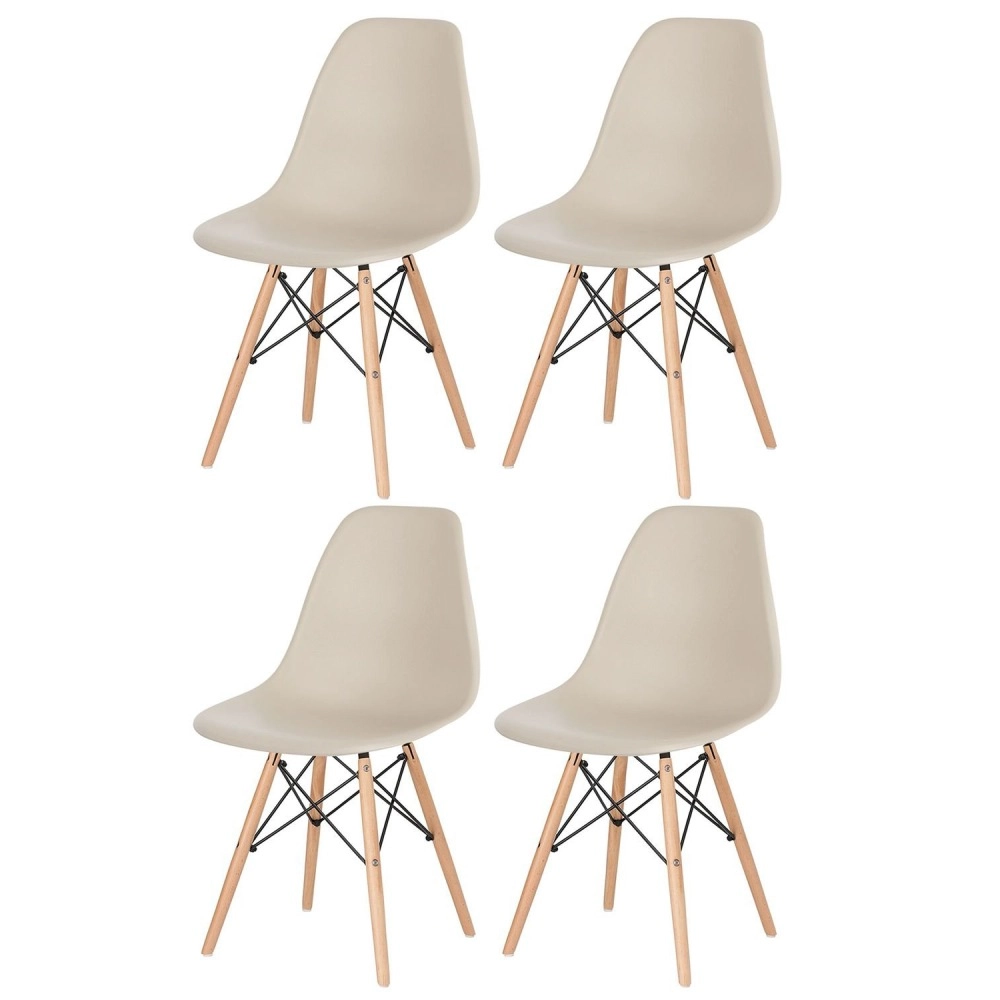 Kit 4 Cadeiras de jantar Charles Eames Eiffel DSW em Polipropileno - Nude Kit 4 Cadeiras de jantar Charles Eames Eiffel DSW em Polipropileno - Nude