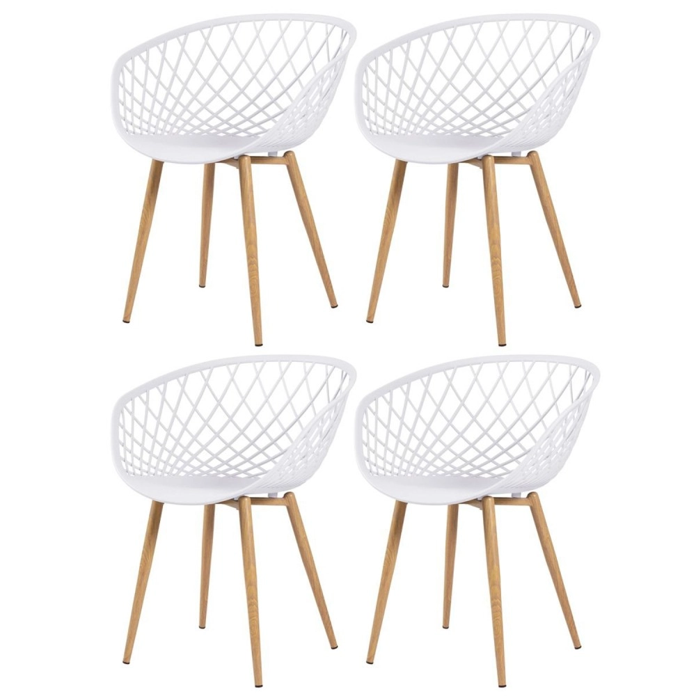 Kit 4 Cadeiras de jantar Clarice Nest com design moderno e anatômico - Branco Kit 4 Cadeiras de jantar Clarice Nest com design moderno e anatômico - Branco