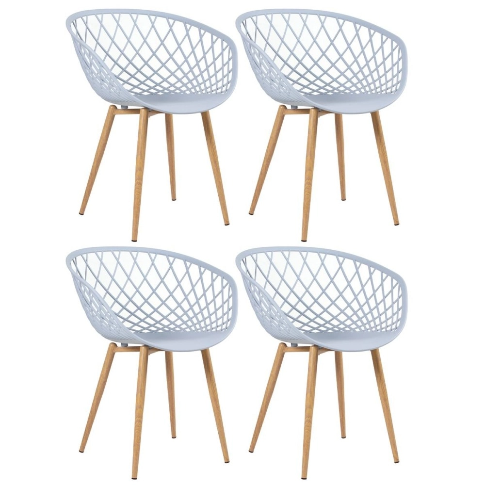 Kit 4 Cadeiras de jantar Clarice Nest com design moderno e anatômico - Cinza Kit 4 Cadeiras de jantar Clarice Nest com design moderno e anatômico - Cinza