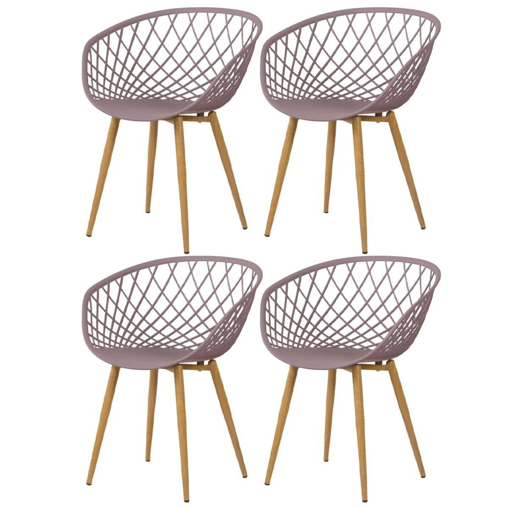 Kit 4 Cadeiras de jantar Clarice Nest com design moderno e anatômico - Fendi