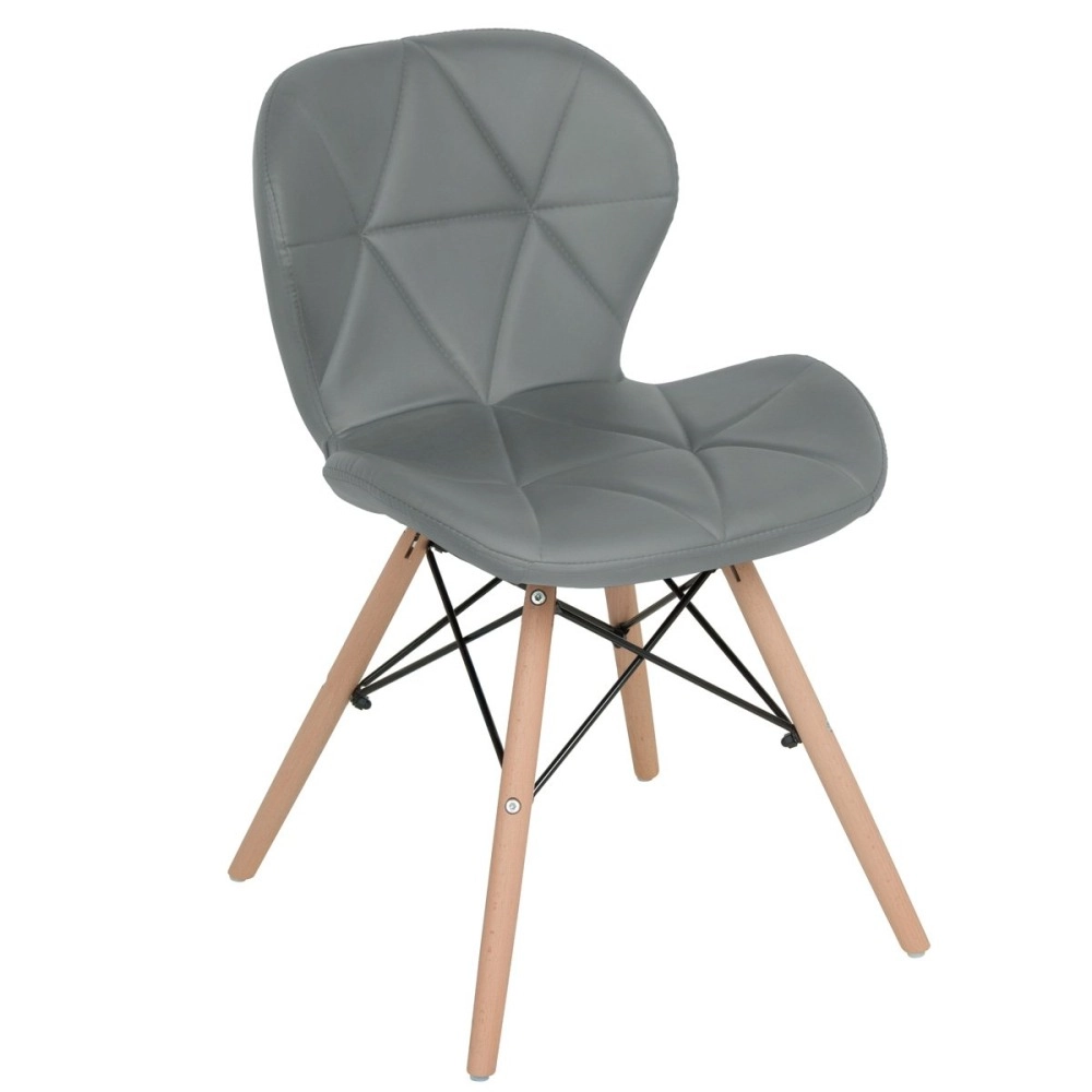 Kit 4 Cadeiras de jantar estofada Charles Eames Eiffel Slim Wood confort – Cinza Kit 4 Cadeiras de jantar estofada Charles Eames Eiffel Slim Wood confort – Cinza