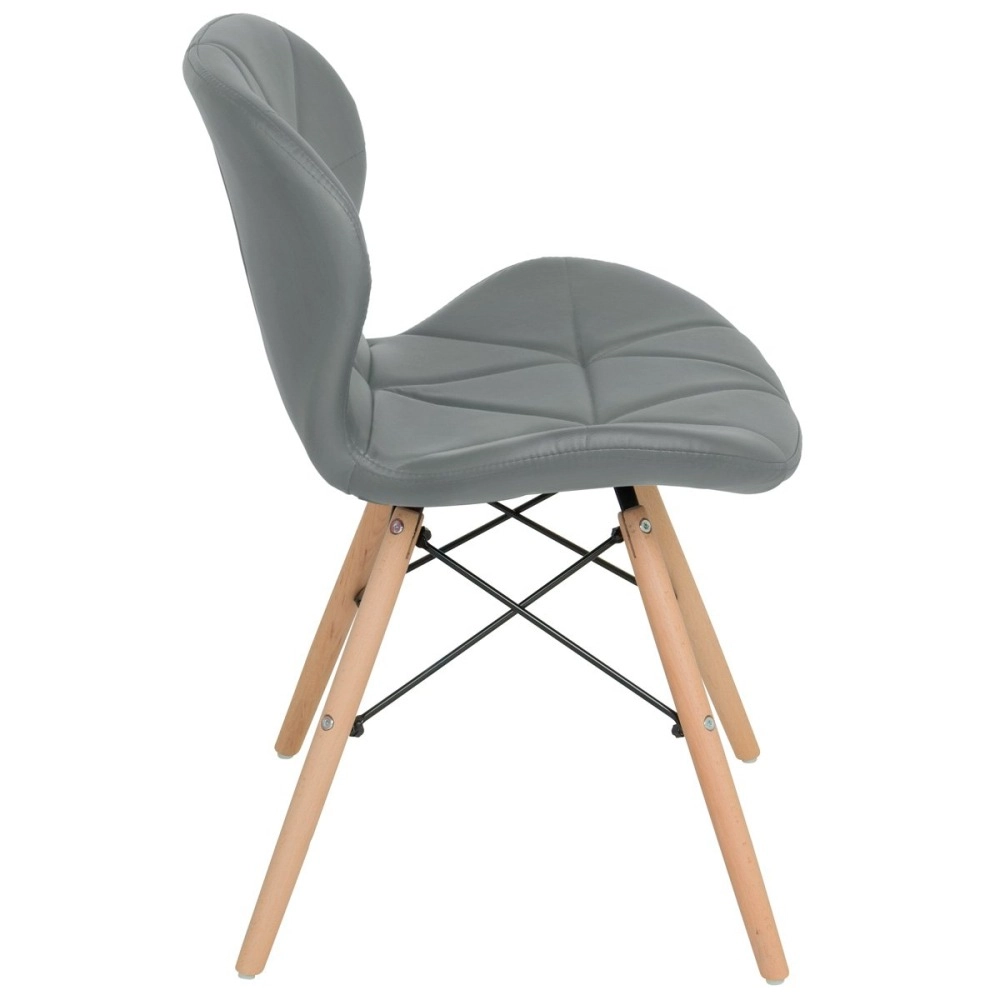 Kit 4 Cadeiras de jantar estofada Charles Eames Eiffel Slim Wood confort – Cinza Kit 4 Cadeiras de jantar estofada Charles Eames Eiffel Slim Wood confort – Cinza