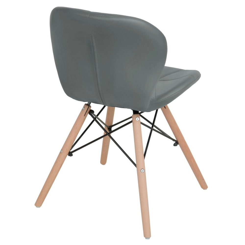 Kit 4 Cadeiras de jantar estofada Charles Eames Eiffel Slim Wood confort – Cinza Kit 4 Cadeiras de jantar estofada Charles Eames Eiffel Slim Wood confort – Cinza