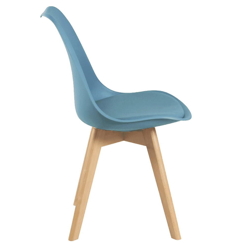 KIt 4 Cadeiras de jantar Leda com assento estofado e design moderno - Azul petróleo