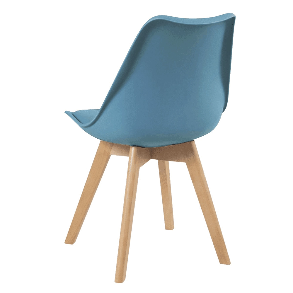 KIt 4 Cadeiras de jantar Leda com assento estofado e design moderno - Azul petróleo