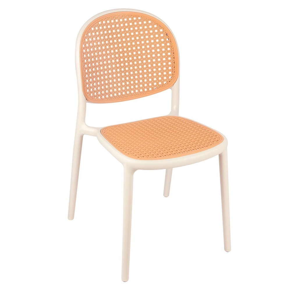 Kit 4 Cadeiras de jantar Mumbai de telinha com design contemporâneo e assento anatômico – Branco