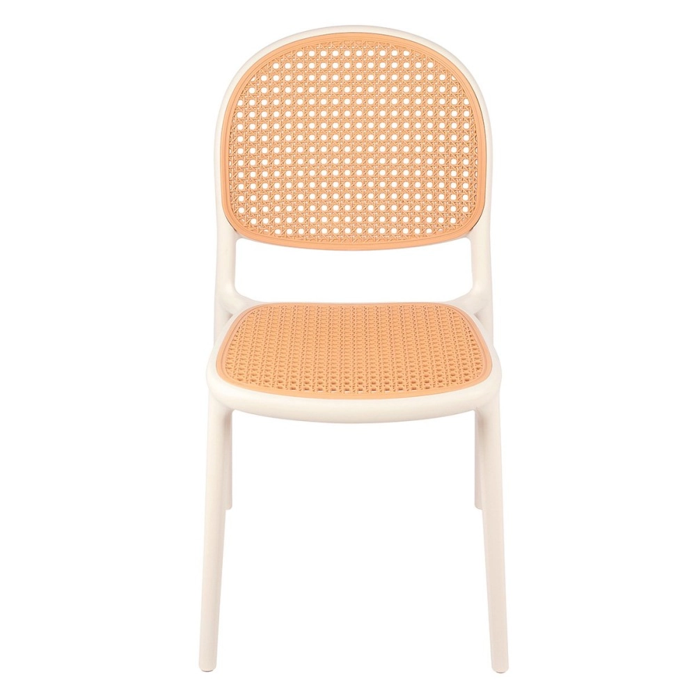 Kit 4 Cadeiras de jantar Mumbai de telinha com design contemporâneo e assento anatômico – Branco