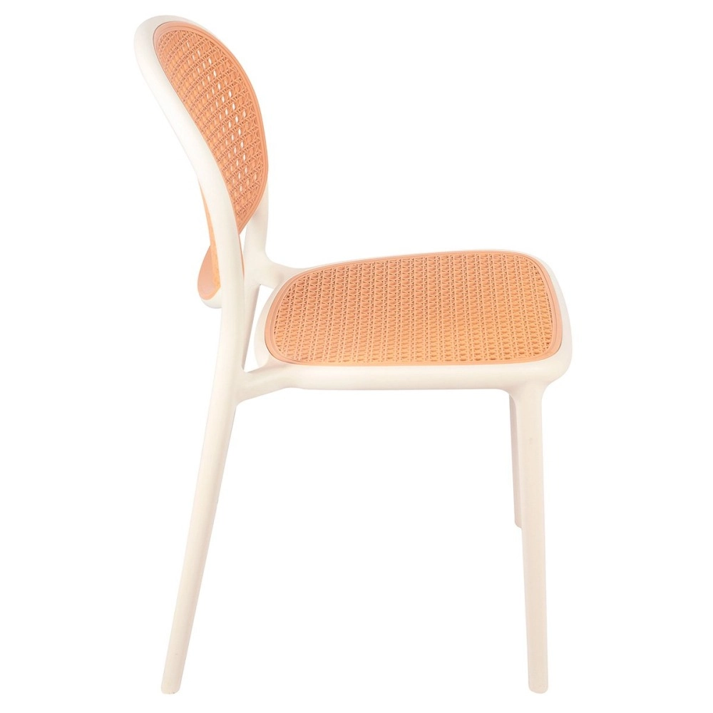 Kit 4 Cadeiras de jantar Mumbai de telinha com design contemporâneo e assento anatômico – Branco