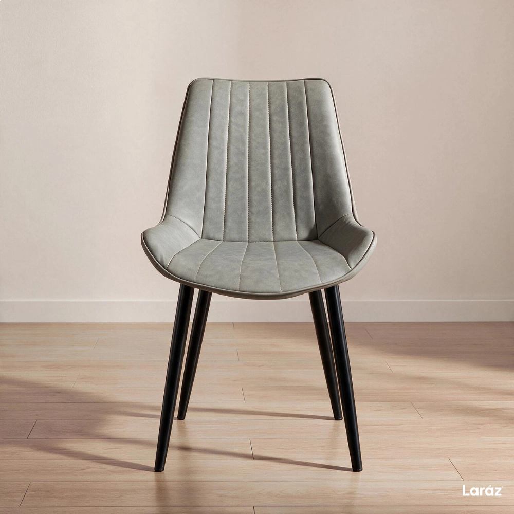 Kit 4 Cadeiras estofada Chicago com design industrial – Cinza Claro Kit 4 Cadeiras estofada Chicago com design industrial – Cinza Claro