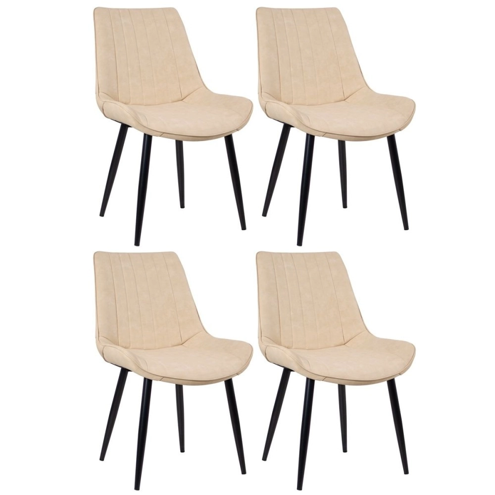 Kit 4 Cadeiras estofada Chicago com design industrial - Nude Vintage