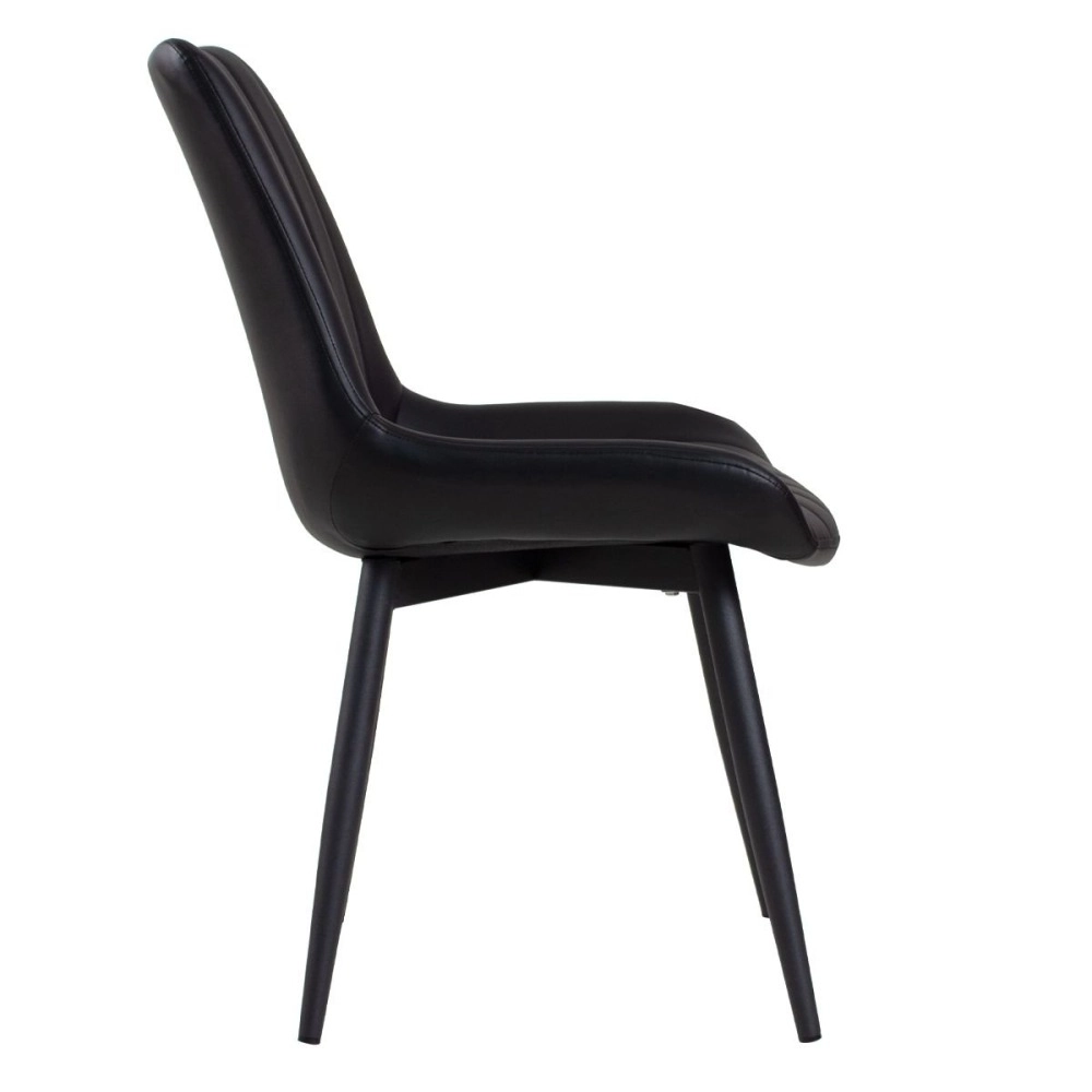 Kit 4 Cadeiras estofada Chicago com design industrial – Preto