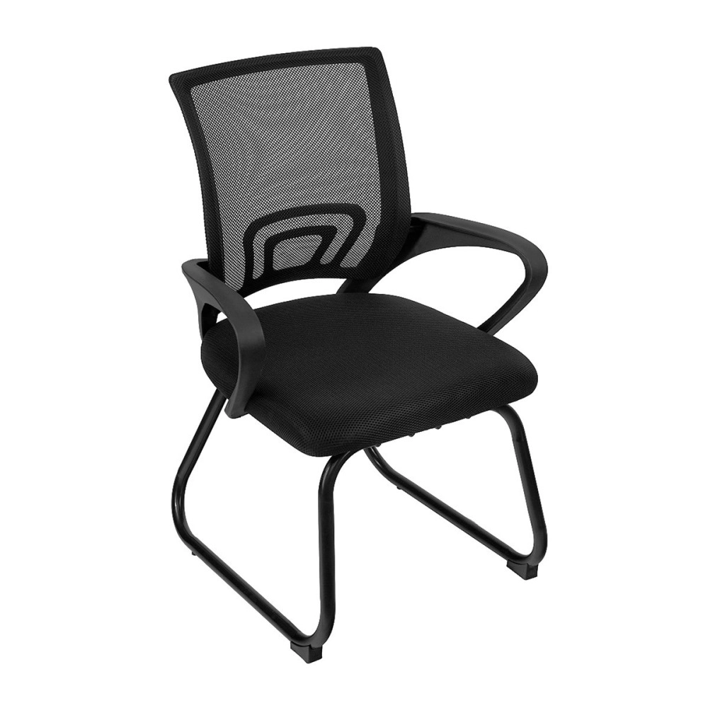 Kit 4 Cadeiras estofada Office Tok com base fixa para escritório – Preto