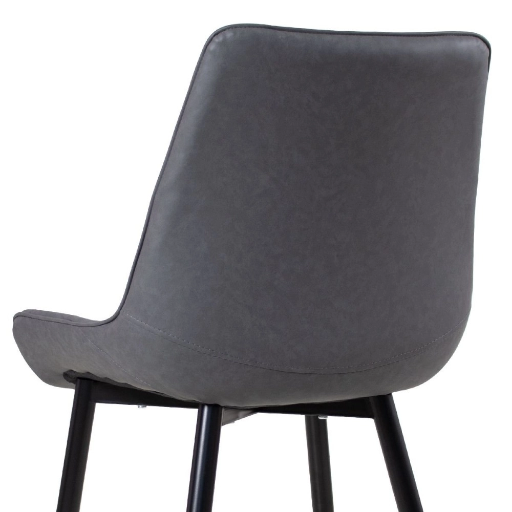 Kit 4 Cadeiras estofada Chicago com design industrial - Cinza vintage