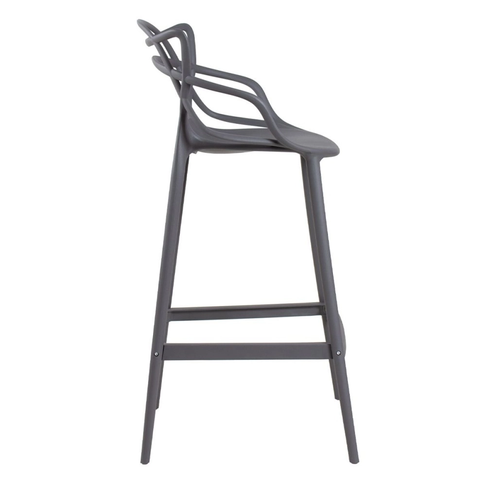 Kit 5 Banquetas alta para bancada Master Allegra em Polipropileno 78 cm - Cinza escuro Kit 5 Banquetas alta para bancada Master Allegra em Polipropileno 78 cm - Cinza escuro
