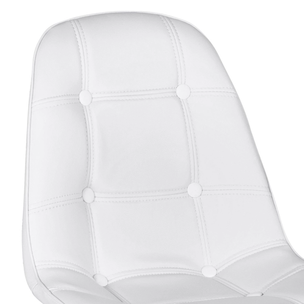 Kit 5 Cadeiras de jantar Charles Eames Eiffel Botonê Estofada – Branco Kit 5 Cadeiras de jantar Charles Eames Eiffel Botonê Estofada – Branco