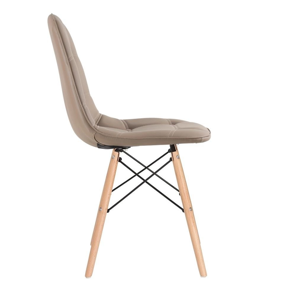 Kit 5 Cadeiras de jantar Charles Eames Eiffel Botonê Estofada – Nude Kit 5 Cadeiras de jantar Charles Eames Eiffel Botonê Estofada – Nude