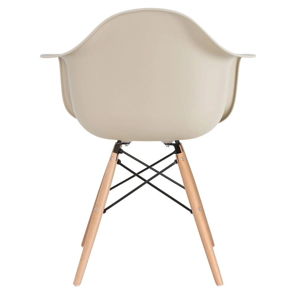 Kit 5 Cadeiras de jantar Charles Eames  Eiffel DAW em Polipropileno - Nude