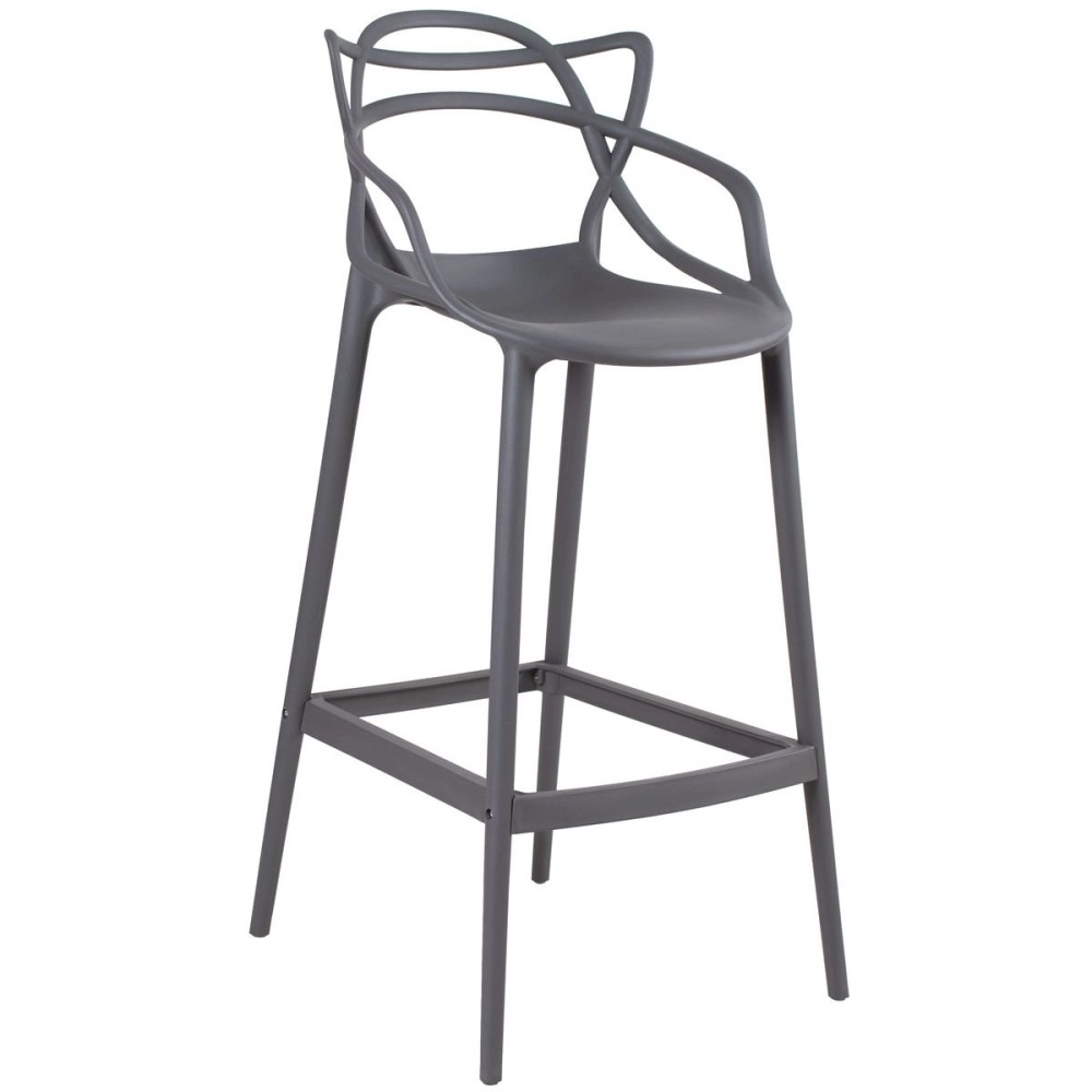 Kit 6 Banquetas alta para bancada Master Allegra em Polipropileno 78 cm - Cinza escuro Kit 6 Banquetas alta para bancada Master Allegra em Polipropileno 78 cm - Cinza escuro
