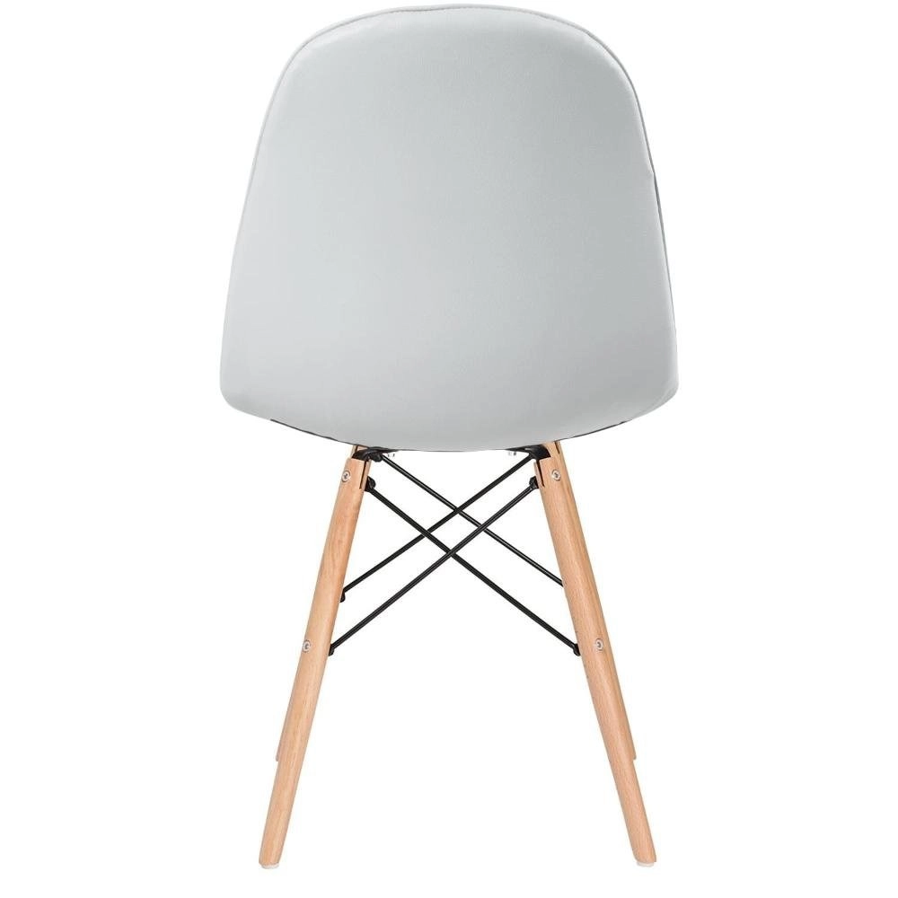 Kit 6 Cadeiras de jantar Charles Eames Eiffel Botonê Estofada - Cinza claro Kit 6 Cadeiras de jantar Charles Eames Eiffel Botonê Estofada - Cinza claro