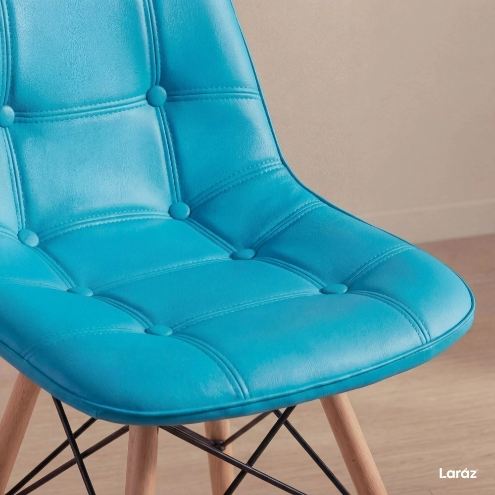 Kit 6 Cadeiras de jantar Charles Eames Eiffel Botonê Estofada - Tiffany