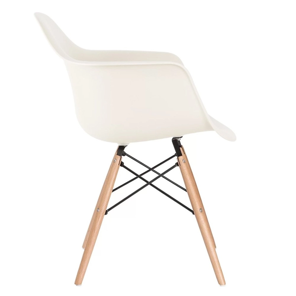 Kit 6 Cadeiras de jantar Charles Eames Eiffel DAW em Polipropileno - Creme Kit 6 Cadeiras de jantar Charles Eames Eiffel DAW em Polipropileno - Creme