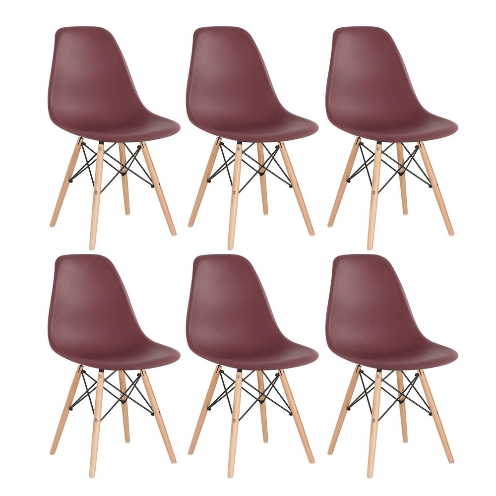 Kit 6 Cadeiras de jantar Charles Eames Eiffel DSW em Polipropileno - Marrom Kit 6 Cadeiras de jantar Charles Eames Eiffel DSW em Polipropileno - Marrom