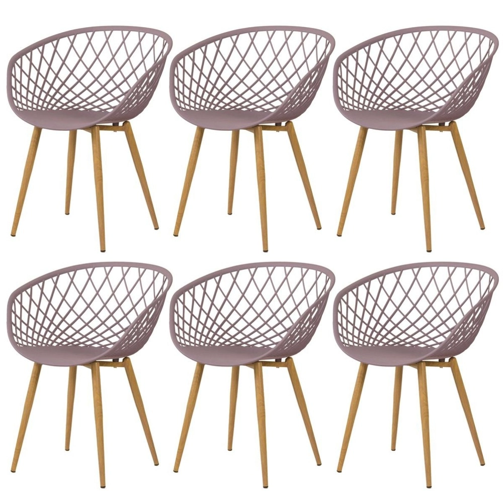 Kit 6 Cadeiras de jantar Clarice Nest com design moderno e anatômico - Fendi