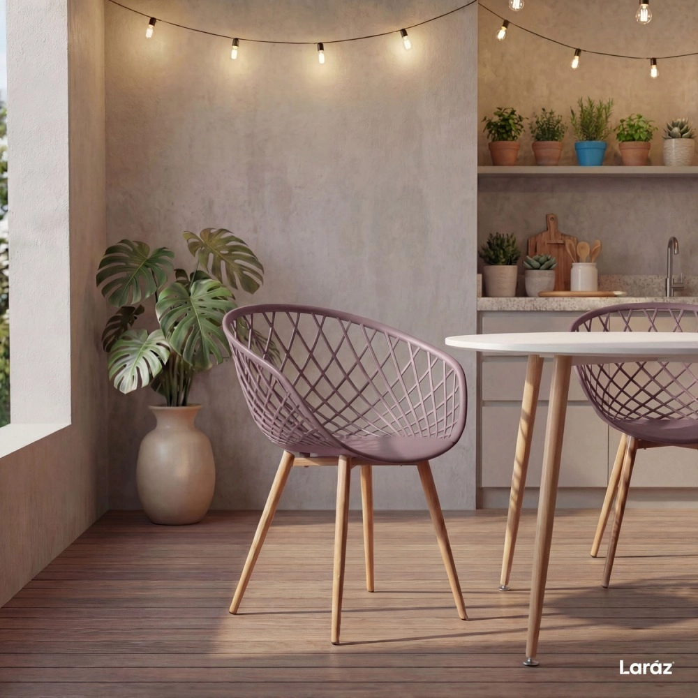 Kit 6 Cadeiras de jantar Clarice Nest com design moderno e anatômico - Fendi