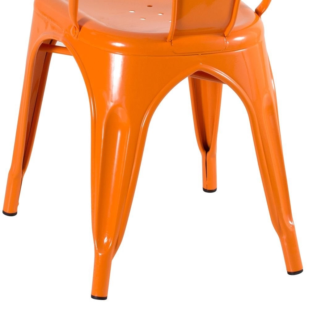 Kit 6 Cadeiras de jantar Iron Tolix com design industrial - Laranja Kit 6 Cadeiras de jantar Iron Tolix com design industrial - Laranja