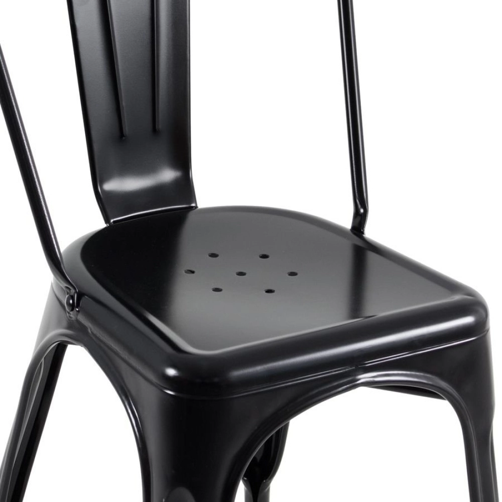 Kit 6 Cadeiras de jantar Iron Tolix com design industrial - Preto Semibrilho