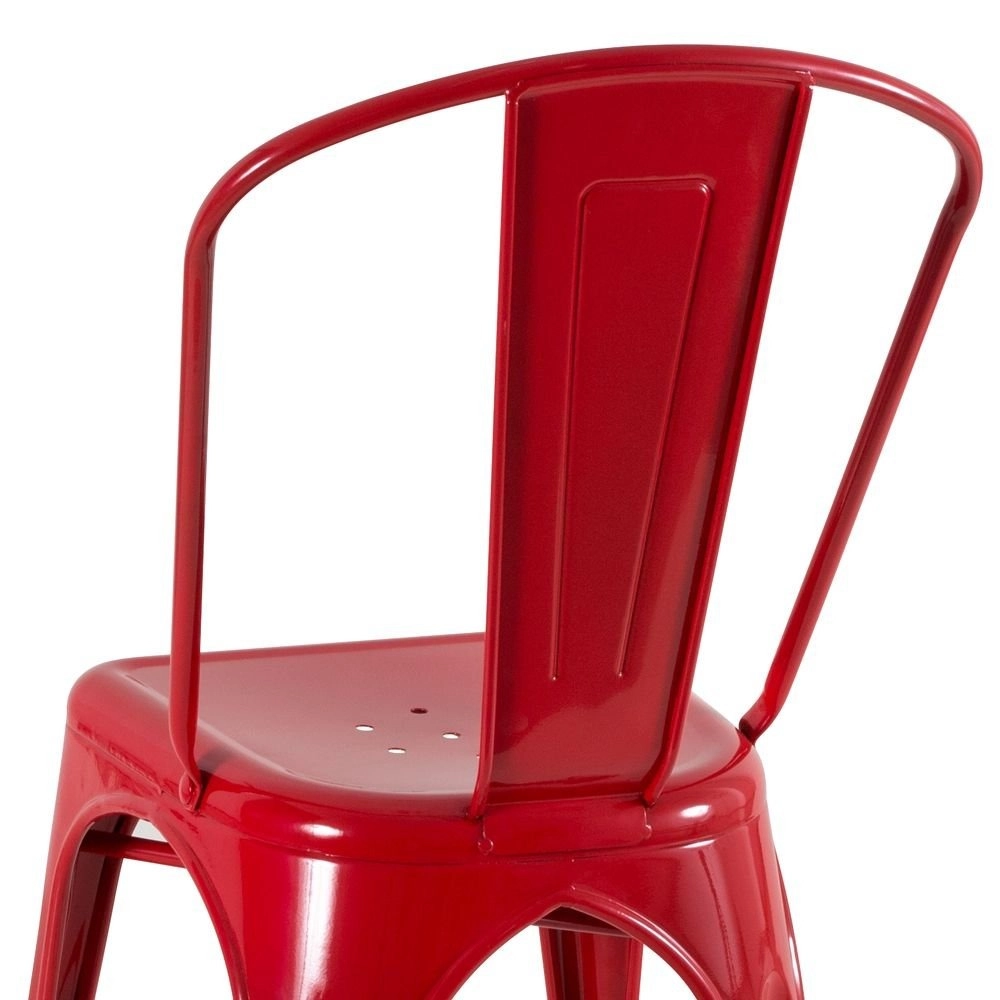 Kit 6 Cadeiras de jantar Iron Tolix com design industrial - Vermelho