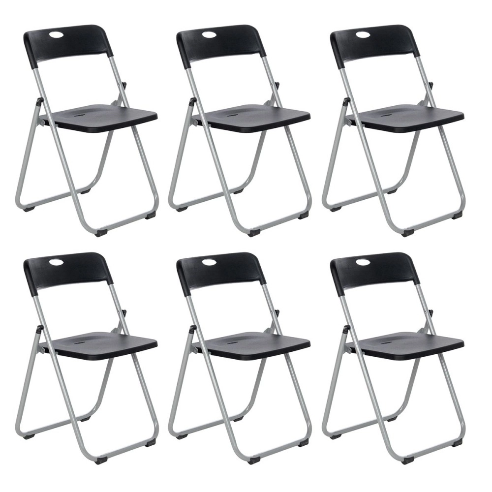 Kit 6 cadeiras dobrável Fort para restaurante e espaços comerciais – Preto Kit 6 cadeiras dobrável Fort para restaurante e espaços comerciais – Preto