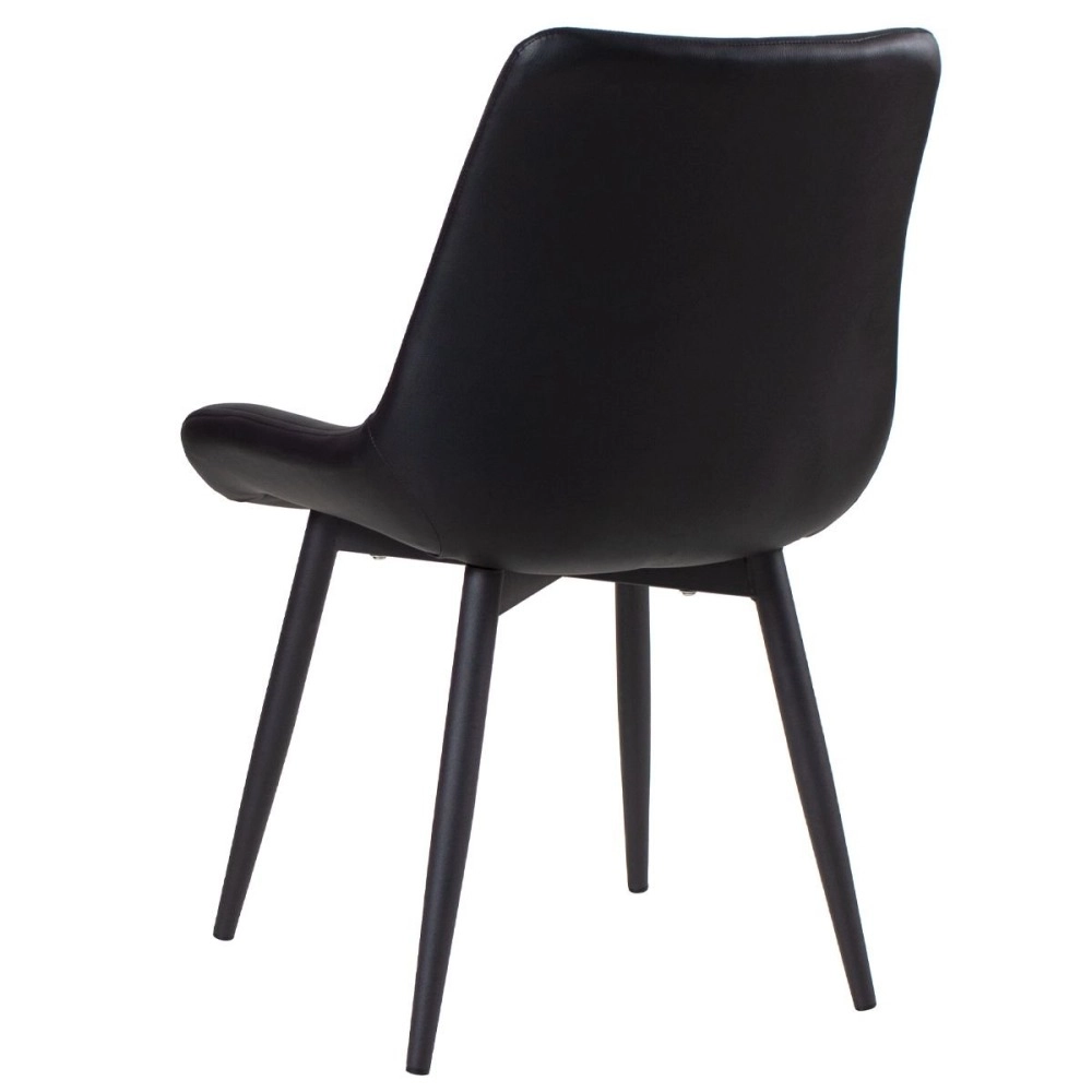 Kit 6 Cadeiras estofada Chicago com design industrial – Preto
