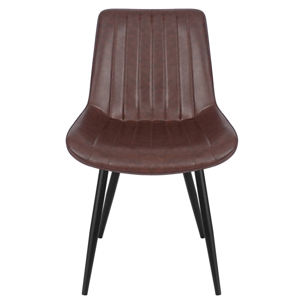 Kit 6 Cadeiras estofada Chicago com design industrial - Marrom Café