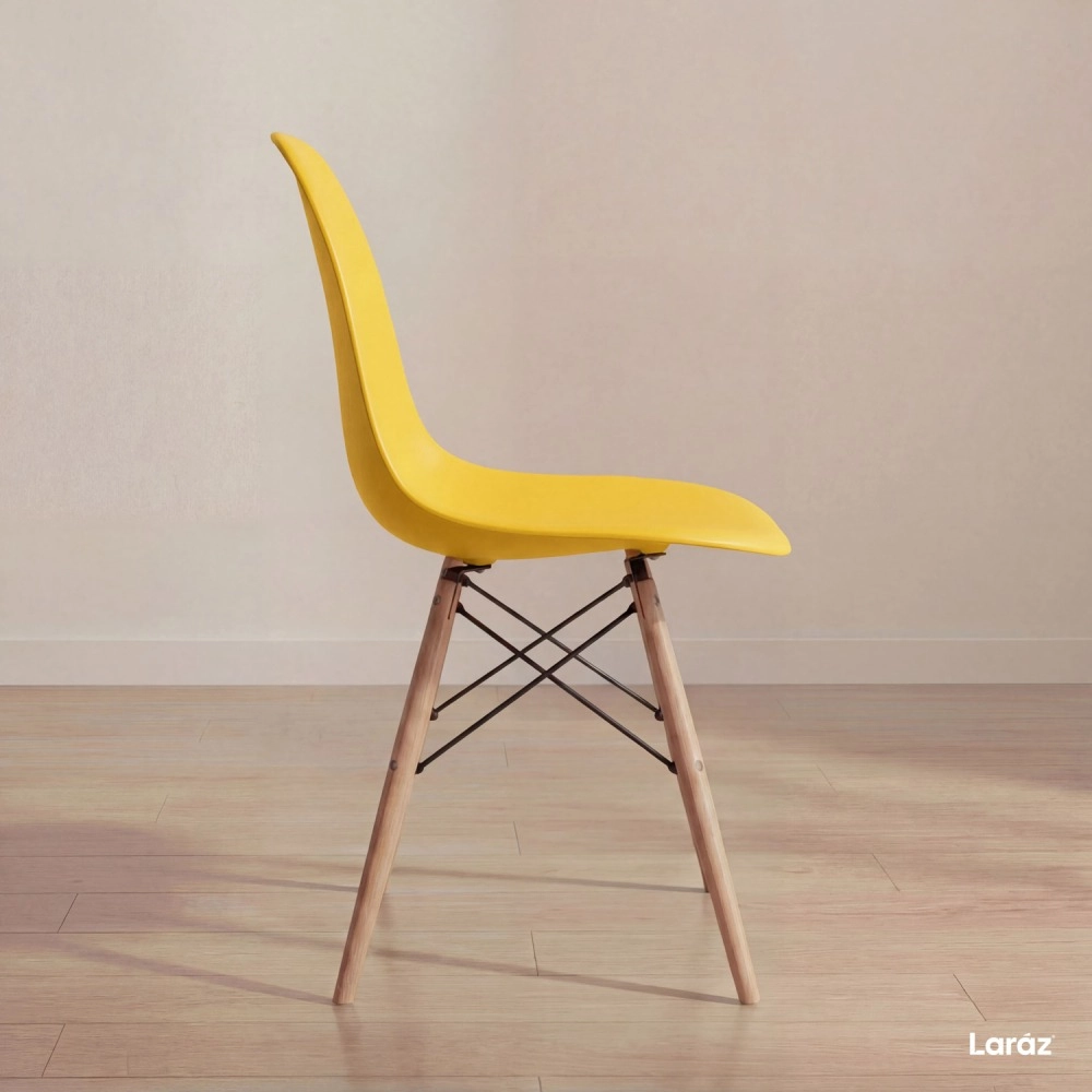 Kit 7 Cadeiras de jantar Charles Eames Eiffel DSW em Polipropileno - Amarelo Kit 7 Cadeiras de jantar Charles Eames Eiffel DSW em Polipropileno - Amarelo