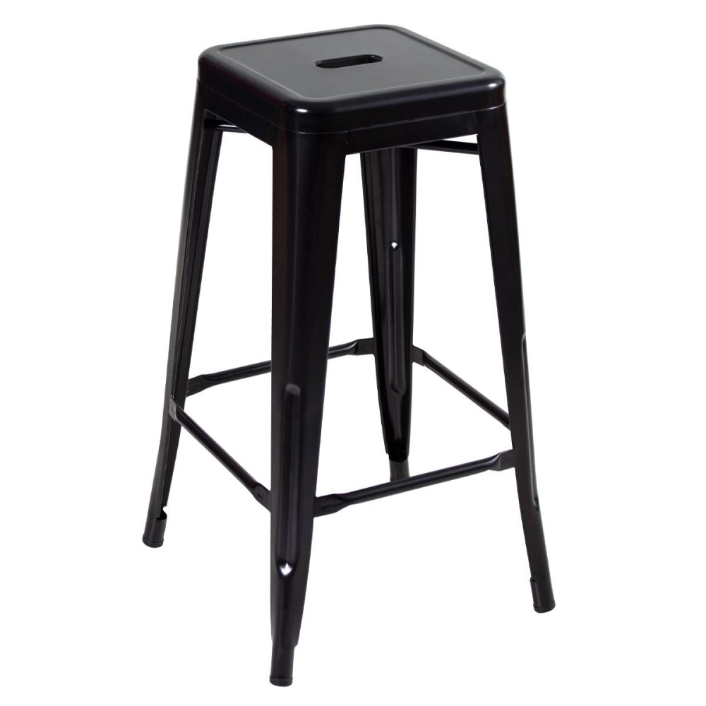 Kit 8 Banquetas alta para bancada Iron Tolix 76 cm - Preto semibrilho