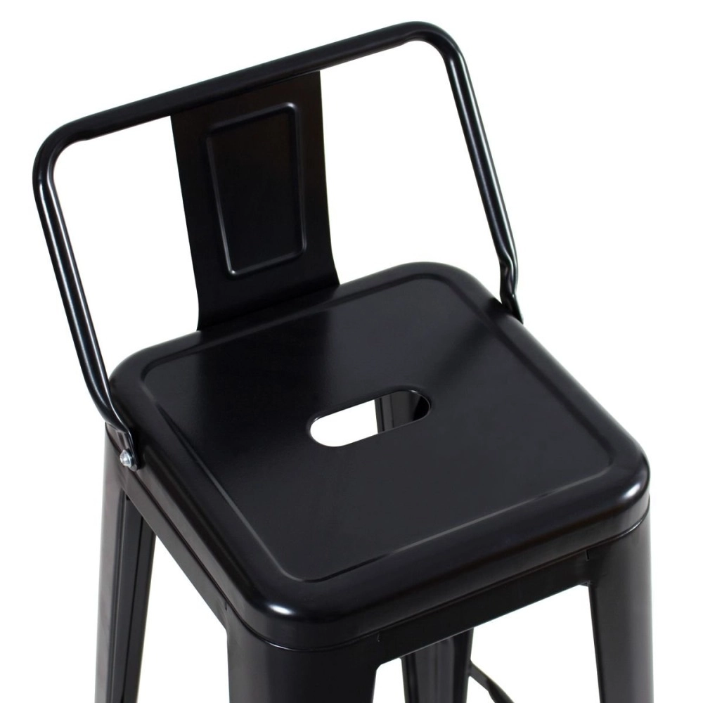 Kit 8 banquetas altas para bancada Iron Tolix com encosto 76 cm – Preto Semibrilho Kit 8 banquetas altas para bancada Iron Tolix com encosto 76 cm – Preto Semibrilho